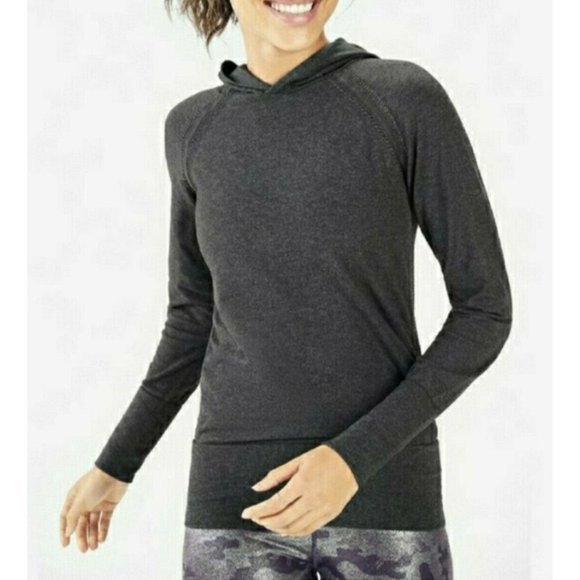 NWT‎ ~ Fabletics~ Anna Seamless Longsleeve Hoodie ~ Gray ~ Sz Small $59.95 - Picture 1 of 9